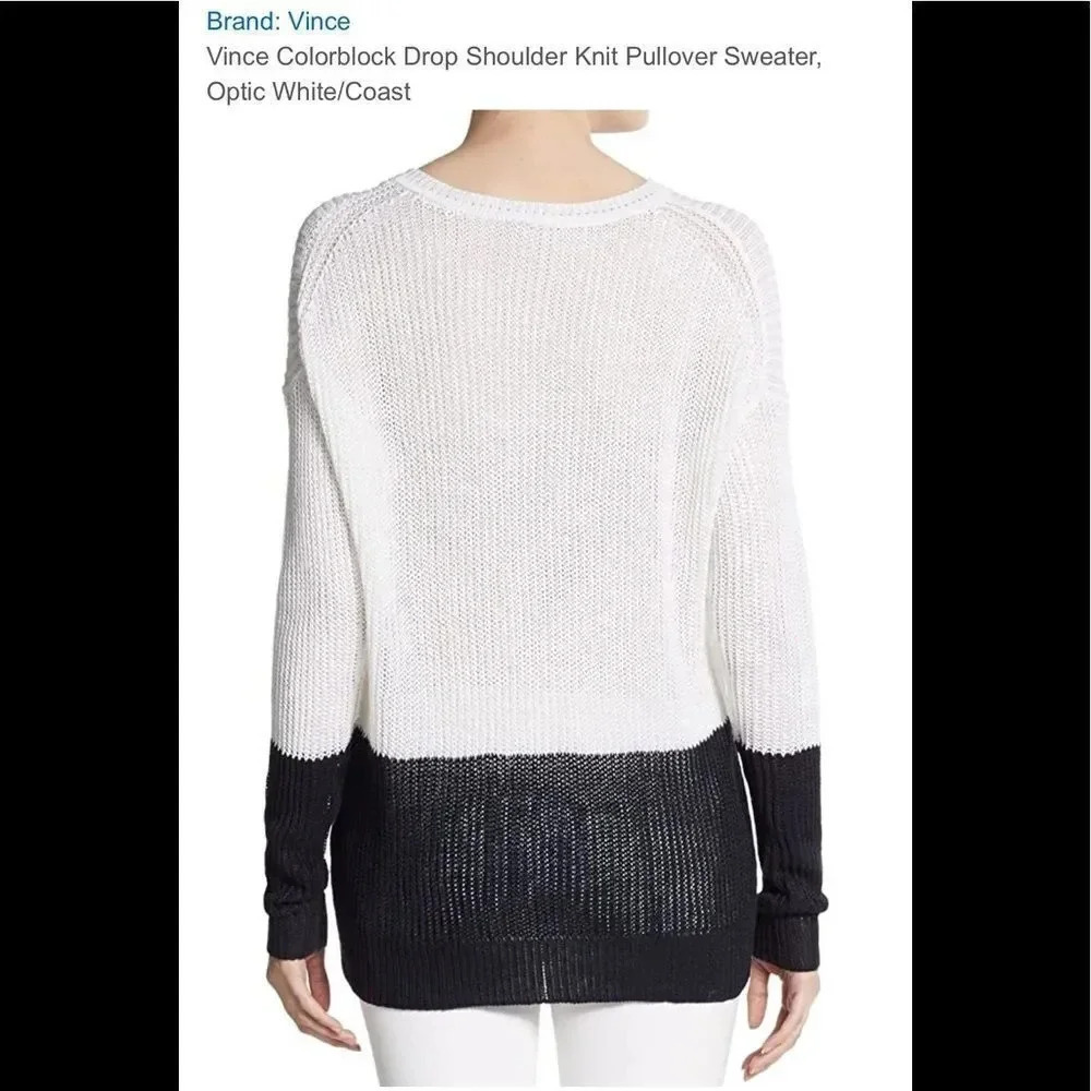 Vince Colorblock Drop Shoulder Knit Pullover - Picture 12 of 13